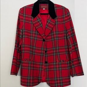 Graham and Gunn Red and Black Plaid Blazer